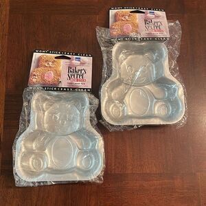 2 Baker's Secret Non-Stick Teddy Bear Pan NEW
